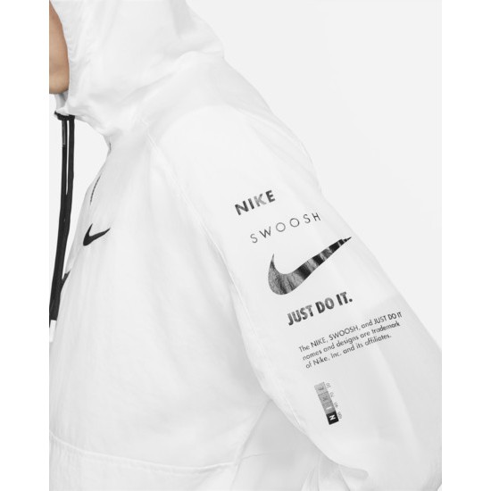 [HÀNG_CHÍNH_HÃNG] ÁO KHOÁC NIKE PRINTED SWOOSH - TRẮNG / ĐEN