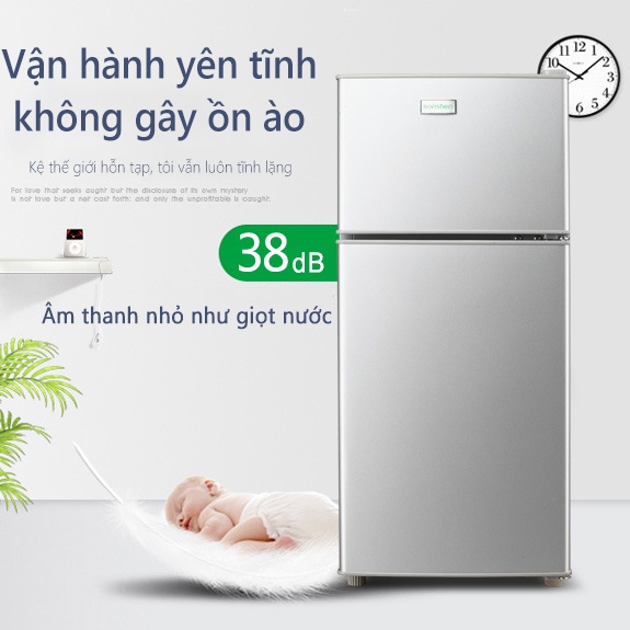 Tủ lạnh 2 ngăn 118 lít thương hiệu làm lạnh nhanh ngăn đá và ngăn lạnh giữ đồ luôn tươi mới H01SI* shopbenbo