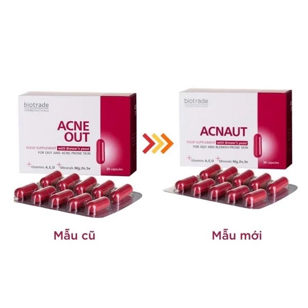 Viên uống giảm mụn Biotrade Acne out Food Supplement