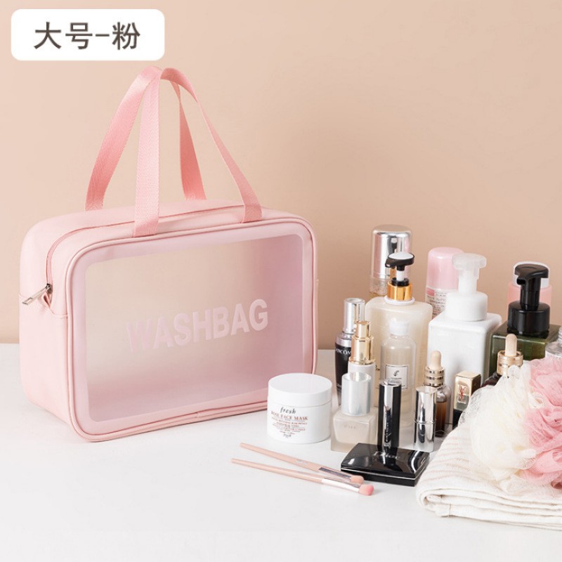 Túi dạng hộp đựng mỹ phẩm, đồ trang điểm đi du lịch washbag trong suốt có khóa kéo, chống thấm nước tiện dụng HL8