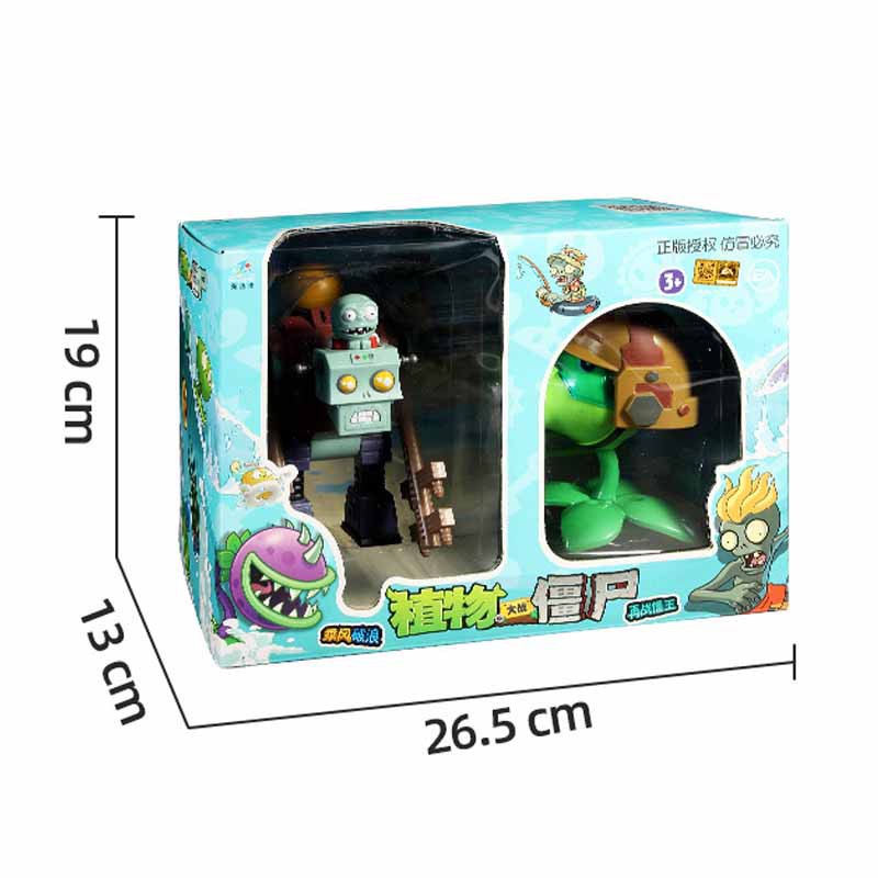 Set 2 mô hình đồ chơi Plants vs Zombies Battle chất liệu cứng có keo dán