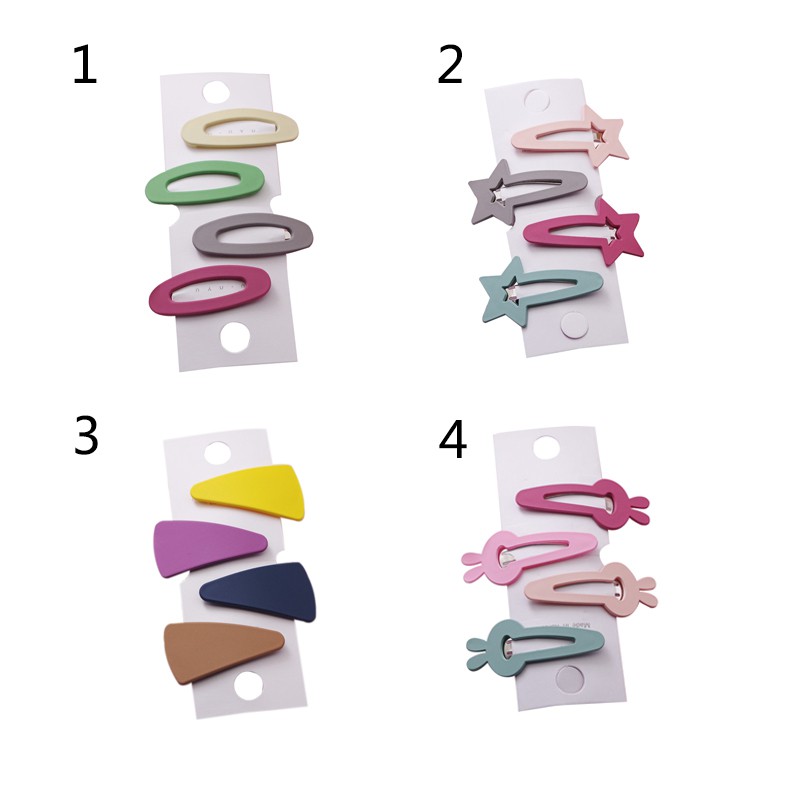 Set 4 kẹp tóc thiết kế đáng yêu xinh xắn cho bé gái