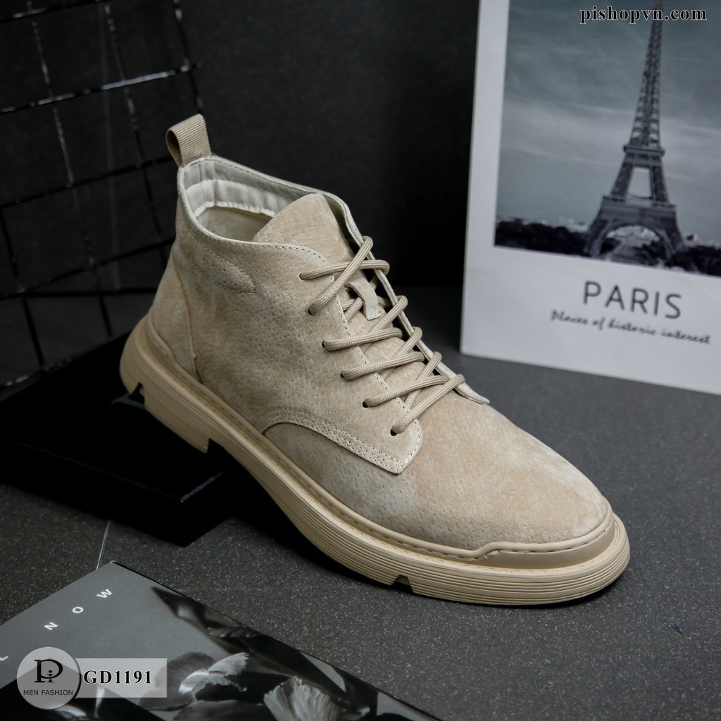 Giày nam cao cổ chất liệu da lộn kiểu dáng thời trang năng động hàn quốc GD1191 | BigBuy360 - bigbuy360.vn