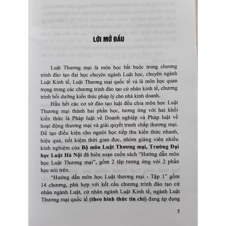Sách Hướng Dẫn Môn Học Luật Thương Mại Tập 1