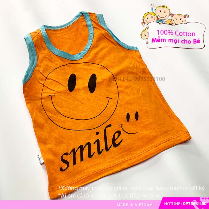 Áo ba lỗ sát nách trẻ em 100% cotton made in việt nam giá thanh lý