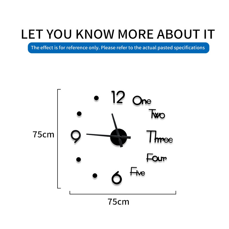 Đồng Hồ Dán Tường Acrylic 3d