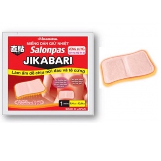 Hộp Miếng Dán Giữ Nhiệt Salonpas JiKABARI 8 miếng ( date xa ) : Giảm Đau Bụng Kinh. Giữ Âm Cơ Thể Khi Lạnh.