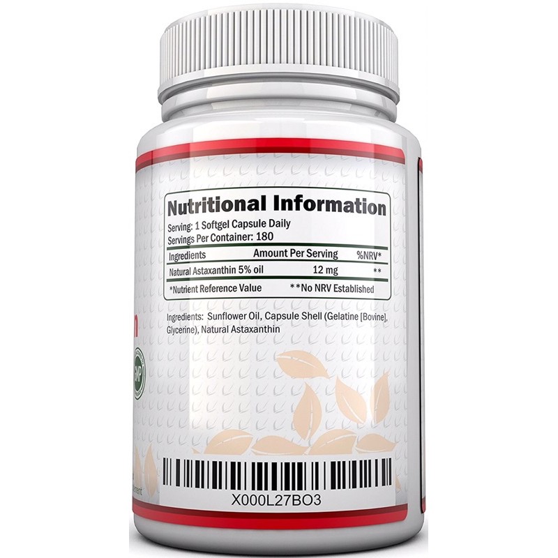 Natural Astaxanthin 12mg cải thiện sưc khoẻ làn da