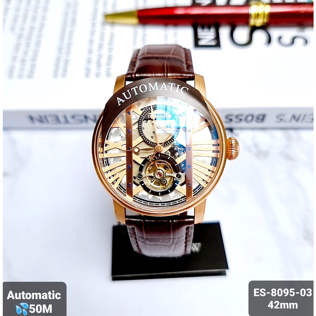 Đồng Hồ Nam THOMAS EARNSHAW ES-8095-03 Automatic Dây Da Nâu