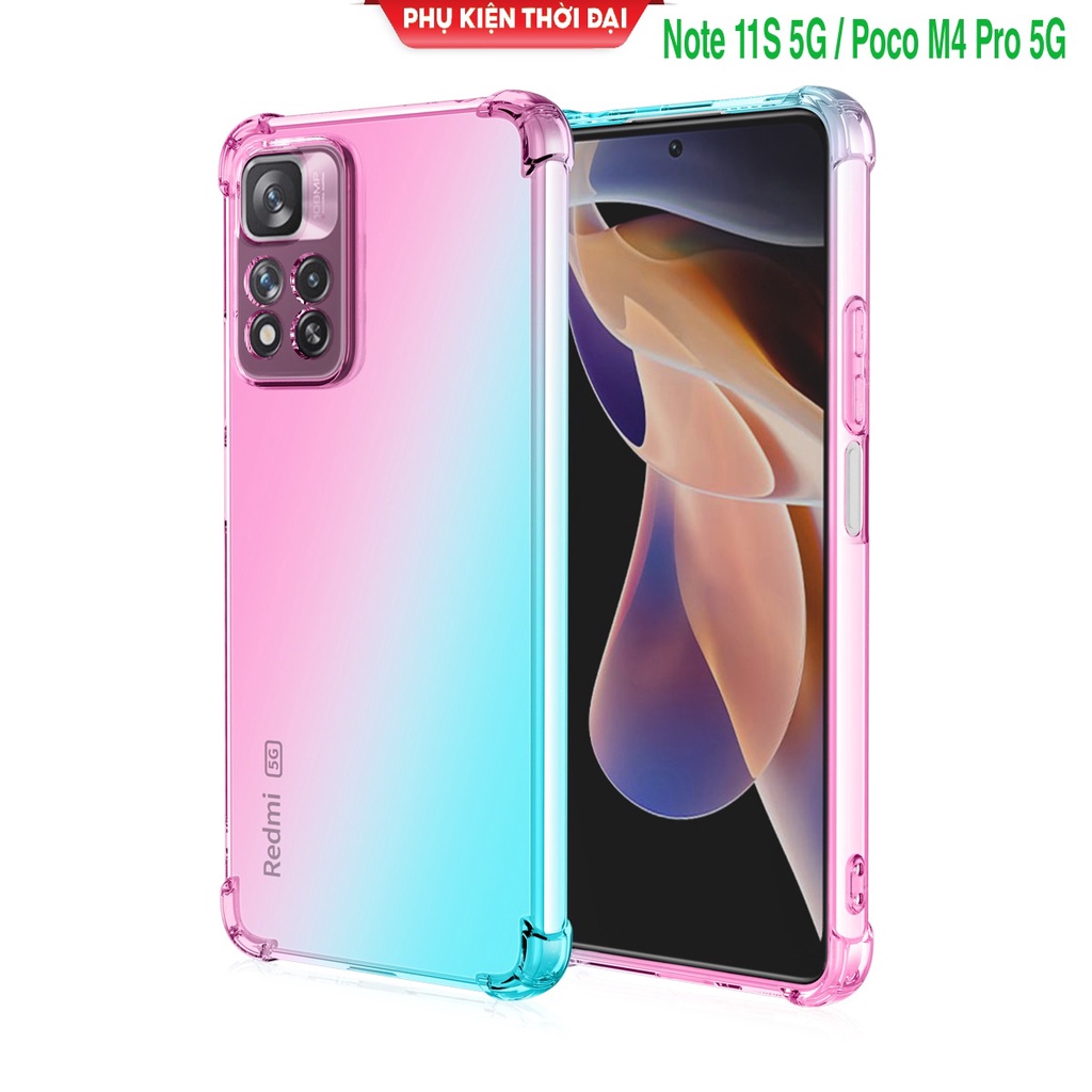 Ốp lưng Redmi Note 11S 5G dẻo đa sắc lồi 4 góc chống sốc thời trang ôm khít máy