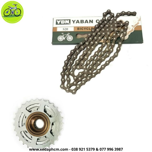 Combo bộ líp 7 và sên YBN xe đạp thể thao