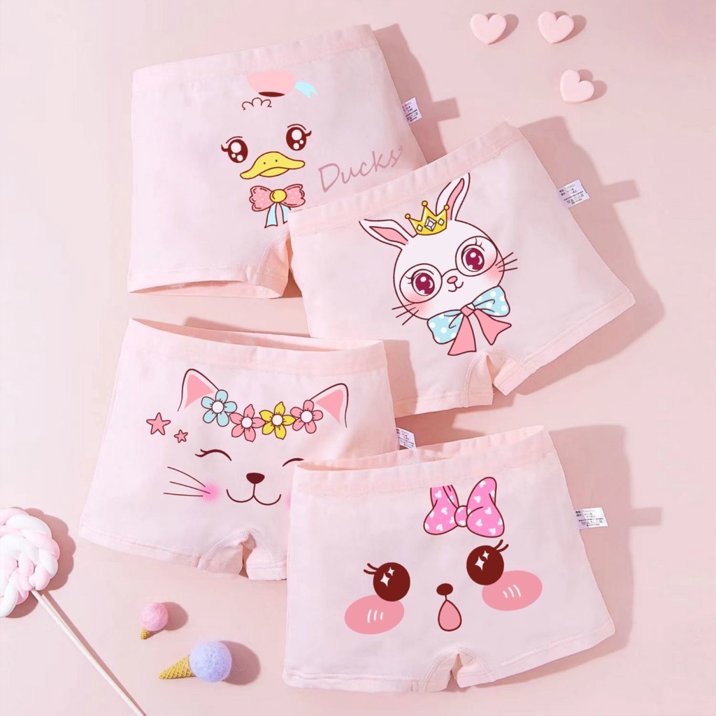 Quần Lót Boxer Bằng Cotton Nguyên Chất Phong Cách Mới Cho Bé Gái