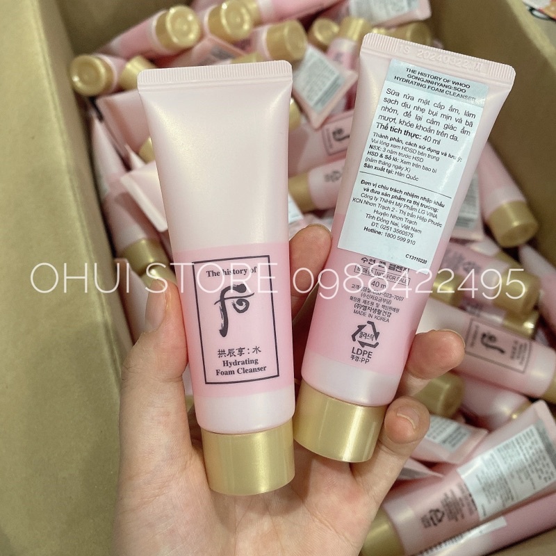 Sữa rửa mặt cấp ẩm Whoo Hồng Whoo Gongjinhyang Soo Hydrating Foam Cleanser 40ml - Chính hãng LGVina tem tiếng việt