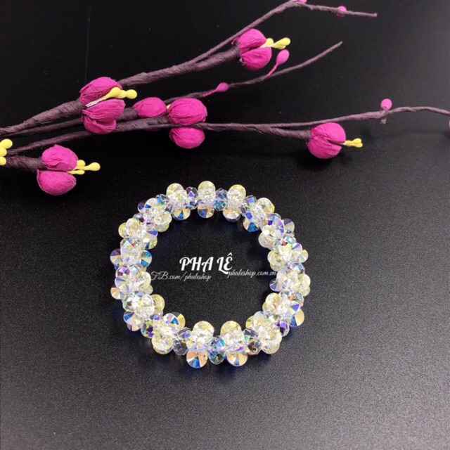 Vòng Tay Pha Lê Hoa Sao - Tròn Dẹp S08mm Được Thiết Kế Từ Pha Lê Swarovski