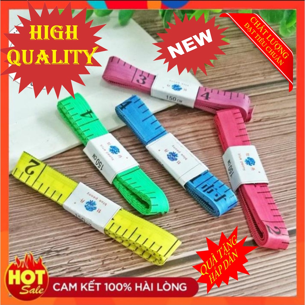 Thước dây dài 1,5m có đầu sắt đo vòng eo- Thước Đo Đạc độ dài May Đồ Đo 3 Vòng nhiều màu đẹp