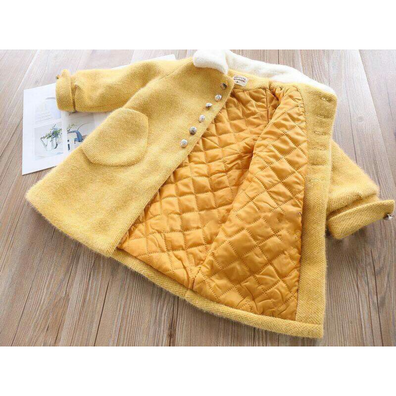 Áo khoác dạ dáng dài dành cho bé gái