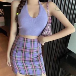 [Có sẵn] Áo croptop yếm cột nơ