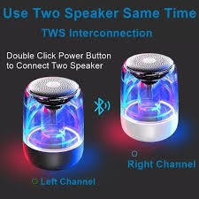 Loa Bluetooth Mini Trên Dưới Trong Suốt C7 Âm Thanh Vòm 6D Âm Bass Trầm Led RGB 1000mAh