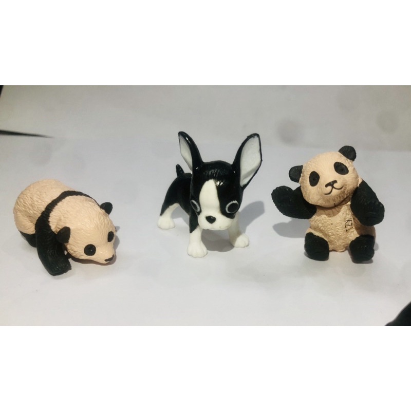 Set 2 mô hình chú cún con và gấu trúc đáng yêu