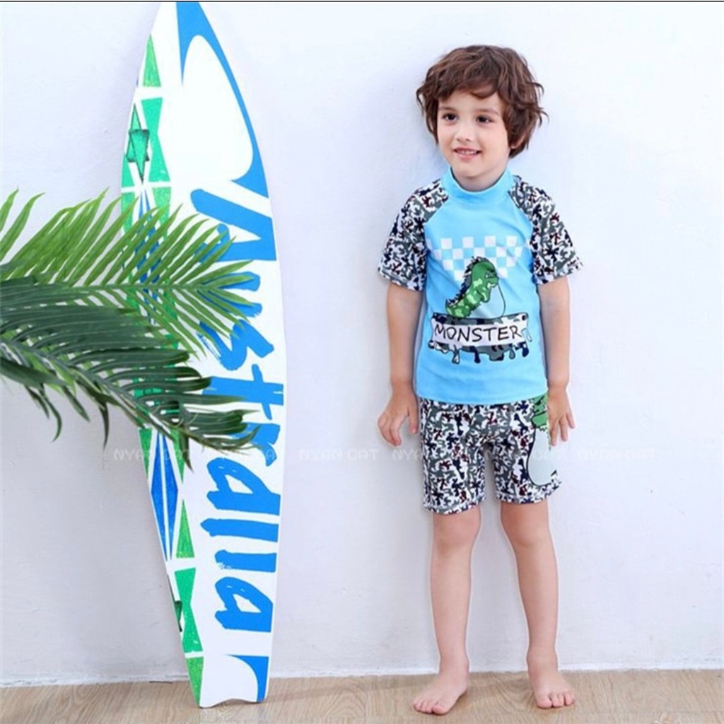 [HÀNG CAO CẤP TẶNG MŨ BƠI] Bộ bơi bé trai chống nắng tia UV hãng SWIM chất liệu cao cấp không hóa chất, không phai màu