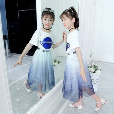 Summer Thin Swimwear for Kids Conservative Swimwear for Girls Lace Swimwear Các cô gái vào mùa hè, bộ đồ Qi nước ngoài, Váy hai của trẻ em Top Top Top của trẻ em trong váy Hàn Quốc