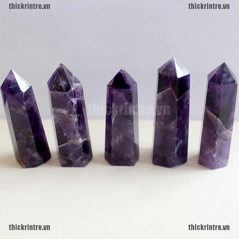 <Hot~new>Natural Purple Dream Amethyst Quartz Crystal Stone Point Healing Hexagonal Wand