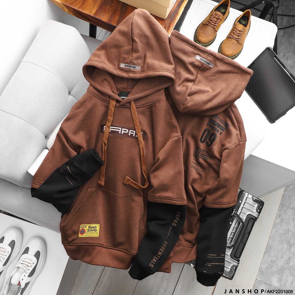 Áo Hoodie Vải Nỉ Với Thiết Kế Layer Năng Động