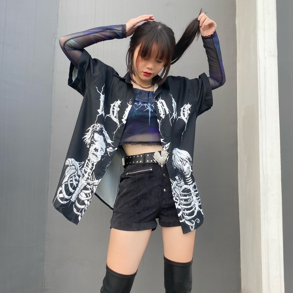 [FULLTAG CHÍNH HÃNG] Áo sơ mi MENDE BLACK SKELETON FULLTAG | Sơmi Lụa Mềm CNK 100% | CHUẨN CAO CẤP 1:1 LOCAL BRAND | BigBuy360 - bigbuy360.vn