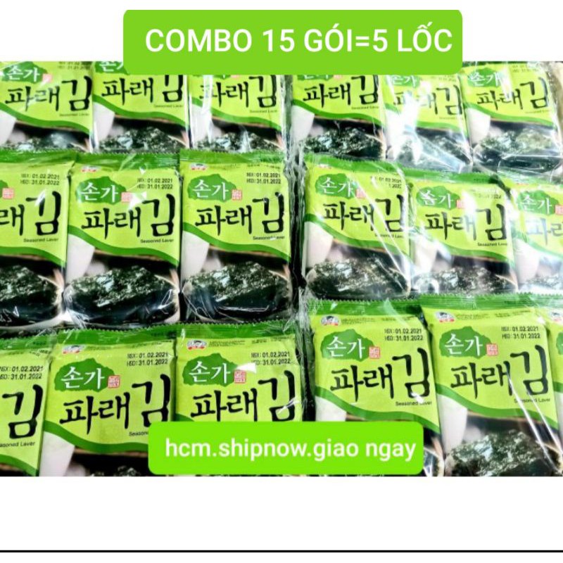 Combo 15gói Rong Biển Ăn Liền Hàn Quốc, xanh _sonka.hsd:10/2024
