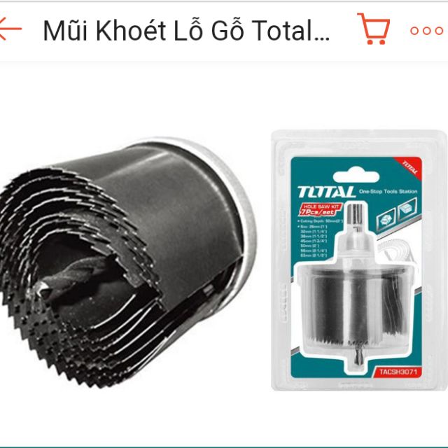 Mũi khoan khoét lỗ gỗ nhiều vòng total 63 mm