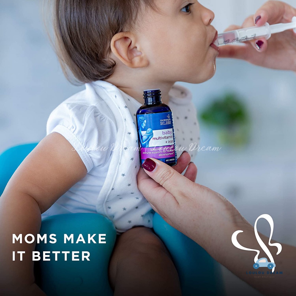 Vitamin tổng hợp chứa sắt Mommy Bliss hữu cơ - Baby Multivitamin + Iron Organic Drop - cho bé từ 2 tháng - (D3 Mommy)