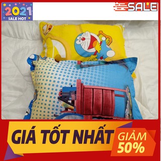 Combo 2 vỏ gối nằm kích thước 45x65cm(mẫu doremon vàng)