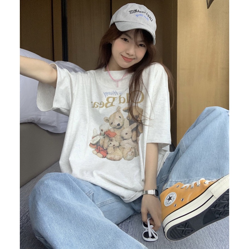 Áo Thun Ngắn Tay Phong Cách Hàn Quốc Thời Trang Dành Cho Nữ