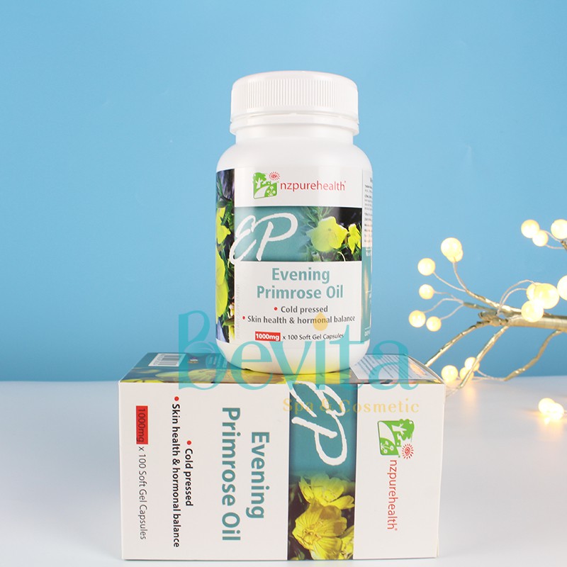 Viên uống tinh dầu hoa anh thảo NZPureHealth Evening Primrose Oil 100 viên, viên uống nội tiết - Bevita