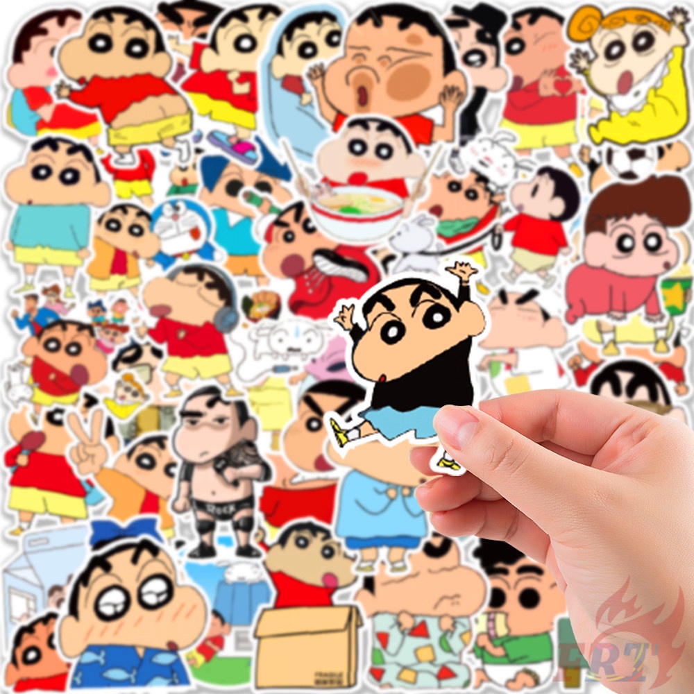 Bộ 50 Cái ☆ Miếng Dán Trang Trí Hình Cậu Bé Bút Chì Shin-chan Series 05 ☆ Sticker Dán Tường Chống Thấm Nước Thời Trang