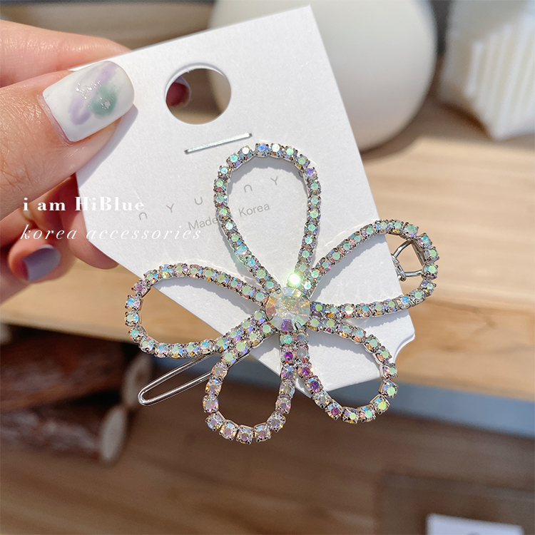 Kẹp Tóc Hình Hoa Đính Đá Lấp Lánh Phong Cách Hàn Quốc