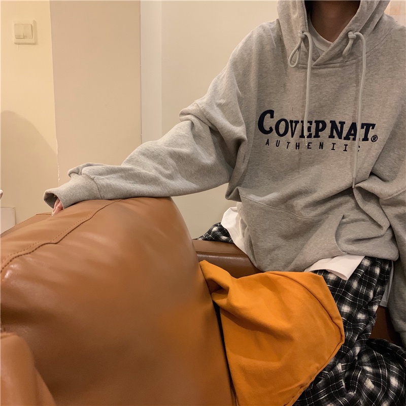 Áo hoodie dáng rộng in chữ phong cách Hàn Quốc thời trang cho nữ với 2 màu lựa chọn | BigBuy360 - bigbuy360.vn