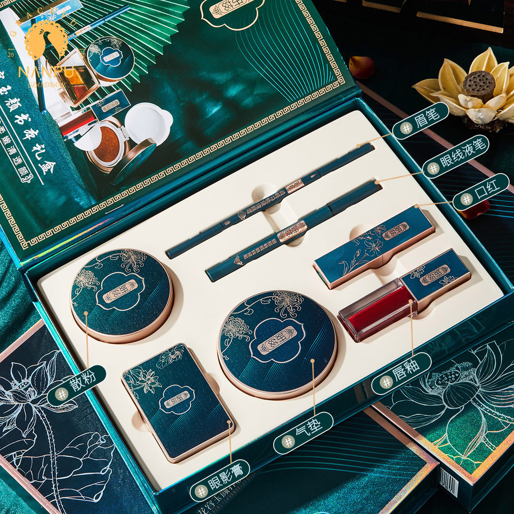 Bảng phấn mắt Yan Zi Hua Guo Feng Xi Zi có đệm khí kẻ mắt môi môi trang điểm | BigBuy360 - bigbuy360.vn