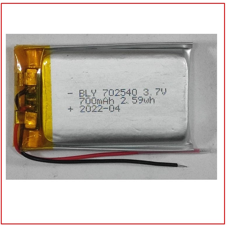 Pin Sạc Lithium 702540 3.7V  Dung lượng 700 mAh