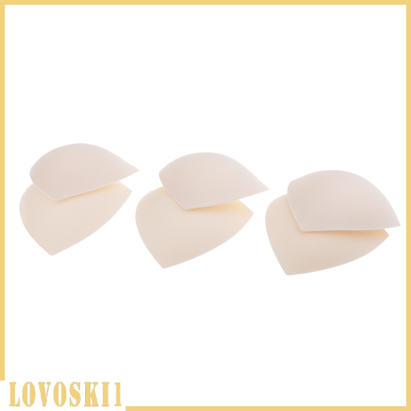 [LOVOSKI1]3 Pairs Black Bra Cup Pads Inserts Triangle Breast Bikini Underwear Sports