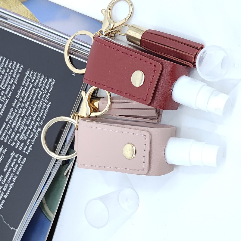 Bình xịt tinh dầu bình xịt mỹ phẩm đựng nước hoa phun sương Chai xịt cồn bọc da có móc khóa tiện dụng 30ml