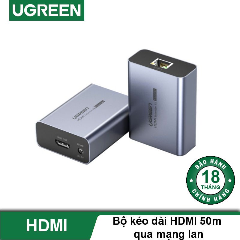 Thiết Bị kéo Dài HDMI Bằng Dây Lan 30-50m - Bộ Kích Tín Hiệu HDMI Cao Cấp Ugreen 50739 CM196 CHính Hãng