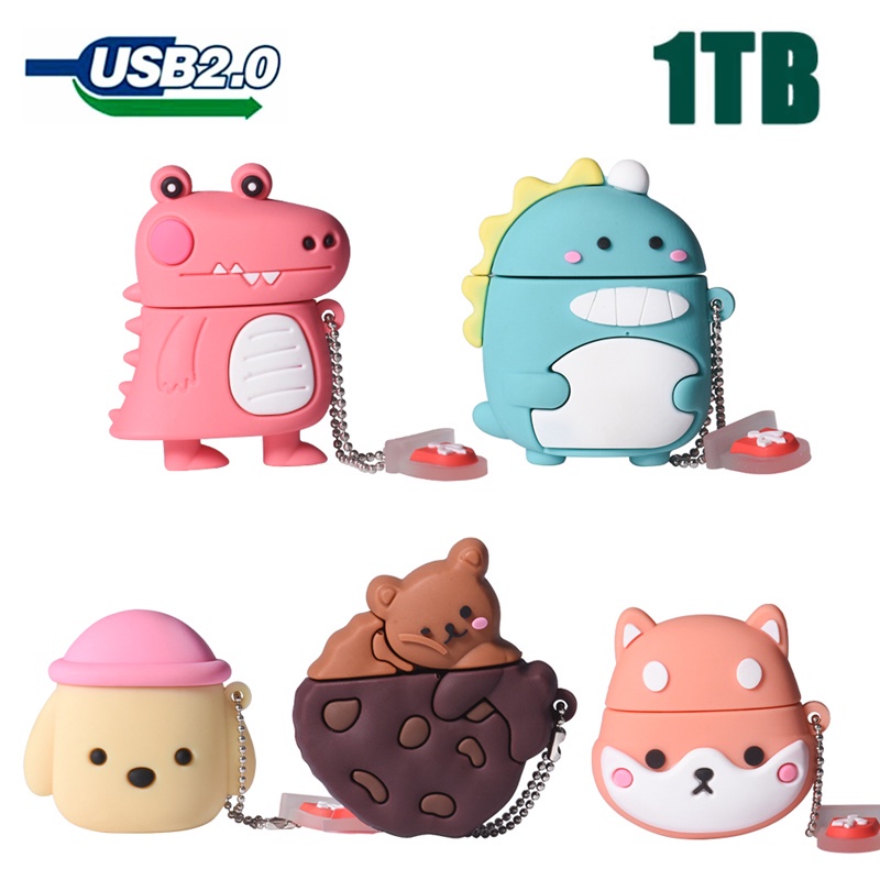 Ổ Đĩa Flash USB 2.0 1TB Hình Khủng Long Akita Dễ Thương