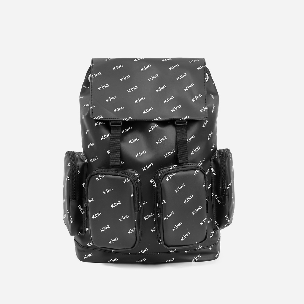 Balo Da Backpack Unisex Chống Nước Balo Backpack King-Màu Đen