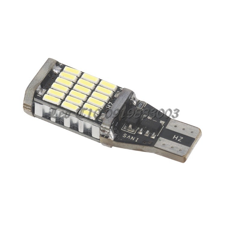 1 bóng đèn LED T15 4014 45SMD Canbus 12V đèn lùi, báo rẽ, demi ô tô xe máy