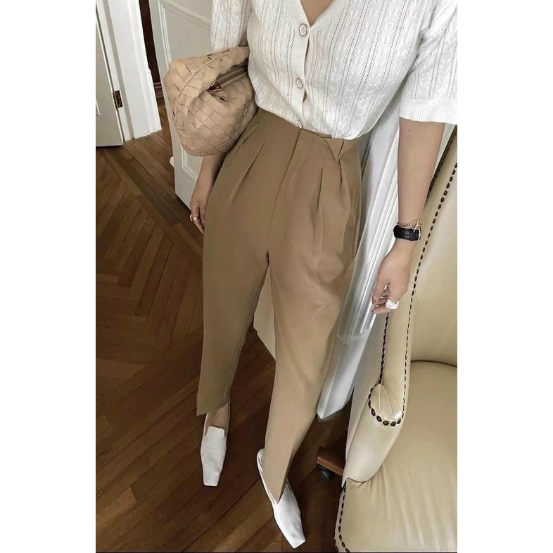 [Mã FAMARAL1 giảm 10K đơn 50K] Quần baggy công sở nữ tag tam giác nhỏ - quần 085