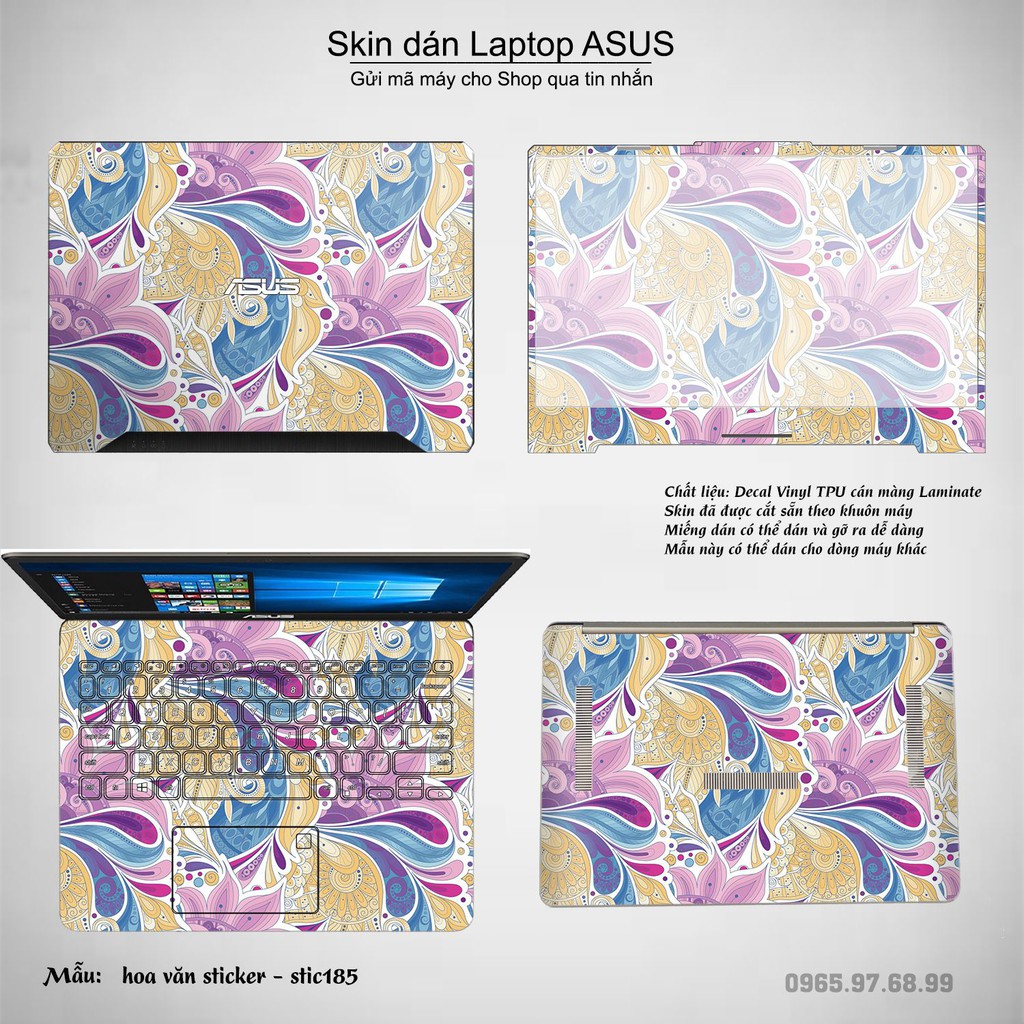 Skin dán Laptop Asus in hình Hoa văn sticker nhiều mẫu 31 (inbox mã máy cho Shop)