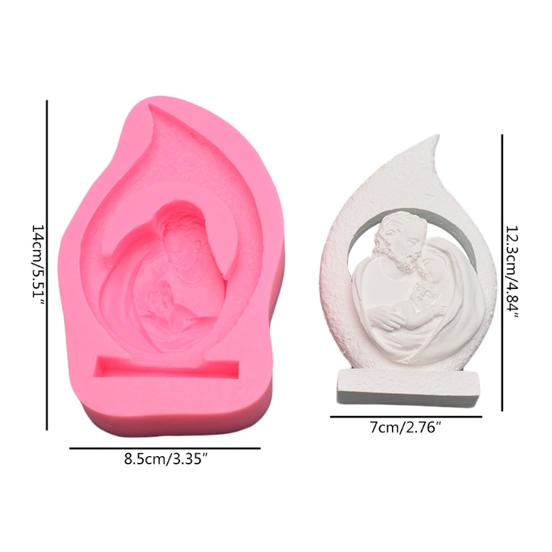 Khuôn Silicone Tạo Hình Đức Mẹ Jesus 3D Trang Trí Bánh