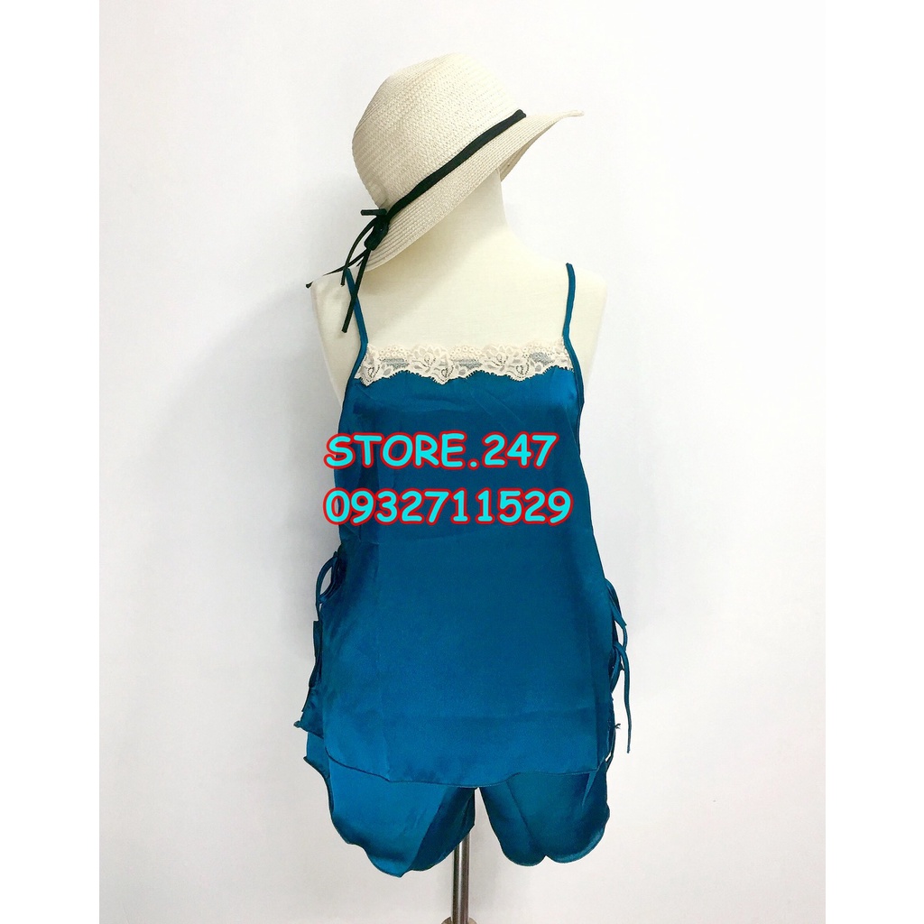 (45KG - 60KG) BỘ SATIN KHÔNG MÚT DỄ THƯƠNG CỘT NƠ 2 BÊN HÔNG MẶC NGỦ SIÊU XINH LUNG LINH, SATIN XỊN MỀM MƯỢT RẤT MÁT | BigBuy360 - bigbuy360.vn