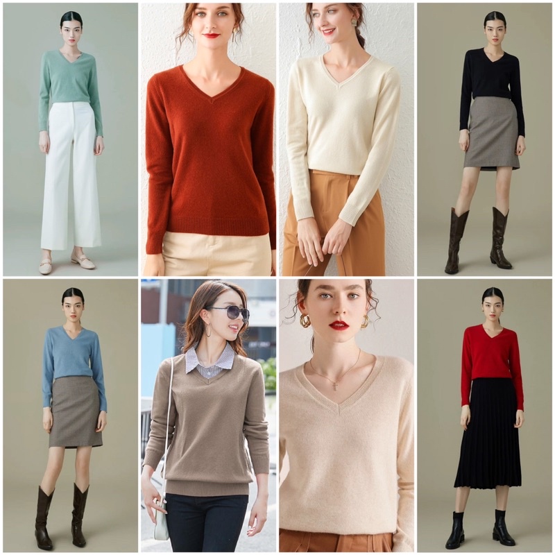 Áo len nữ FREDY cổ tim dài tay nữ, chất mềm mịn siêu ấm và giữ form  A97 | BigBuy360 - bigbuy360.vn